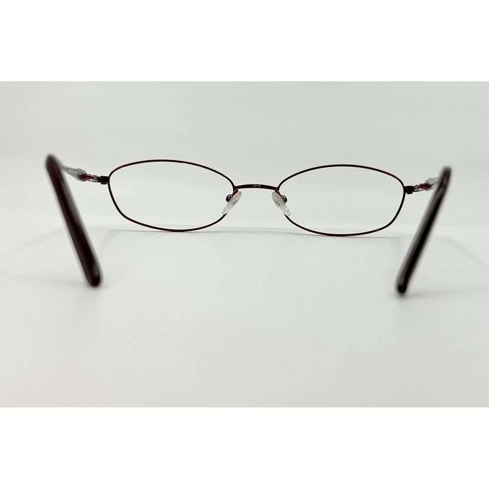 Alexander Collection Trista Eyeglasses Burgundy Oval Metal Frames 52-18-135